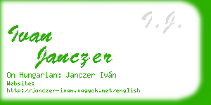 ivan janczer business card